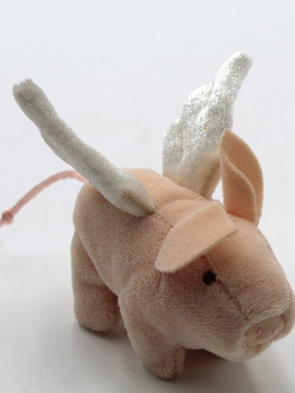 Folkmanis Mini Flying Pig Winged Piglet Plush 3” Finger Puppet When Pigs Fly EUC